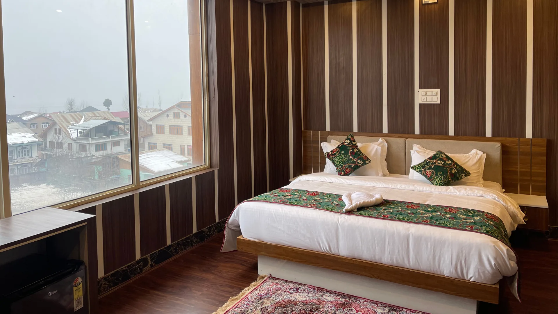 Comfortable double bed in Lake Loft standard room