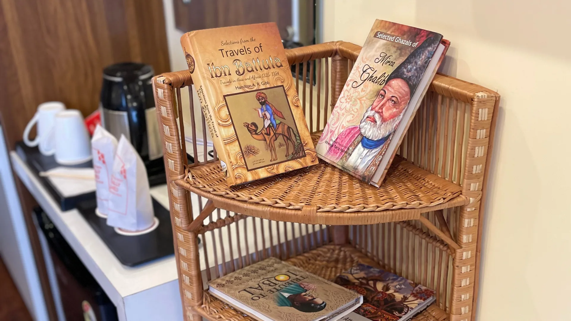 In-room luxury tea station with Kashmiri Kahwa setup
